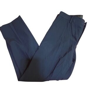 Calvin Klein Mens Navy‎ Blue Flat Front Dress Pants 32W x 30L Stretch Trousers